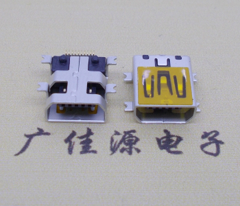 西安迷你USB插座,MiNiUSB母座,10P/全贴片带固定柱母头