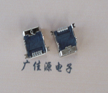 西安 MINI USB 5PF 90°SMT前插后贴电源接口