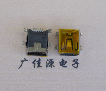 西安MINI USB 5P 接口 母座 全贴带麦拉 高9.6带0.9柱子