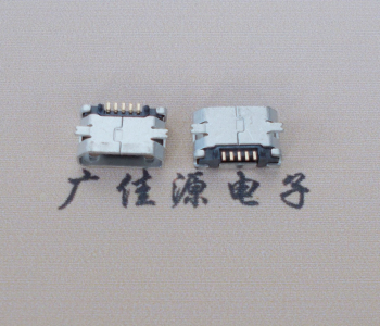 西安Micro USB平口全贴板 鱼叉脚5.0长带定位柱加焊盘