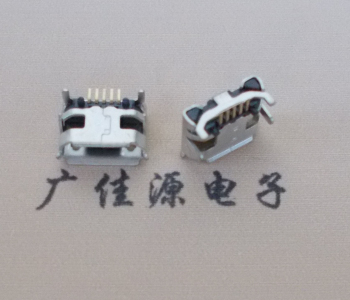 西安Micro USB母座牛角间距7.2x6.6mm加长端子定位柱