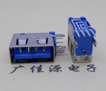 西安USB 测插2.0母座 短体10.0MM 接口 蓝色胶芯