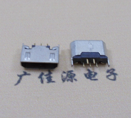 西安迈克USB 180度母座5p直插带地脚1.5端子直口