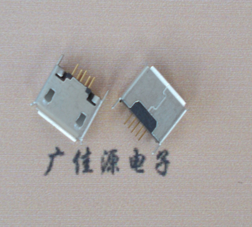 西安Micro usb立插180度 5p针加长2.0mm卷边雾锡