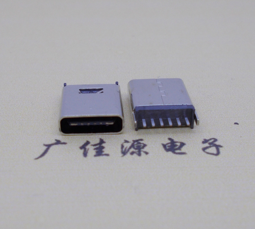 西安直立式插板Type-C6p母座连接器高H=10.0mm