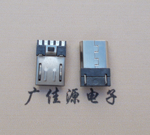 西安Micro USB 公头焊线短体10.5mm胶芯3.0前五后五