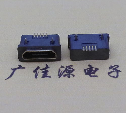 西安MICRO USB5p防水接口 90度卧式 两脚插板牢固