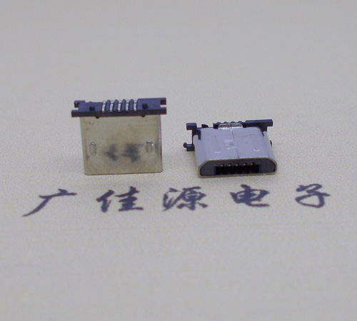 西安MICRO USB 5P公头短体5.6mm立贴带柱无卡勾