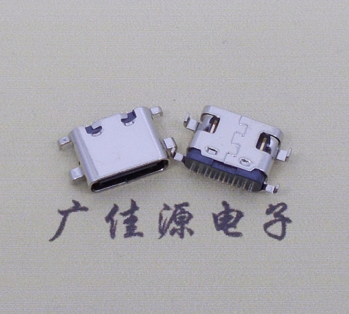 西安type c16p沉板母座破板0.8mm/1.0mm/1.2mm/1.6mm四脚插板端子SMT总体长度L=6.5mm