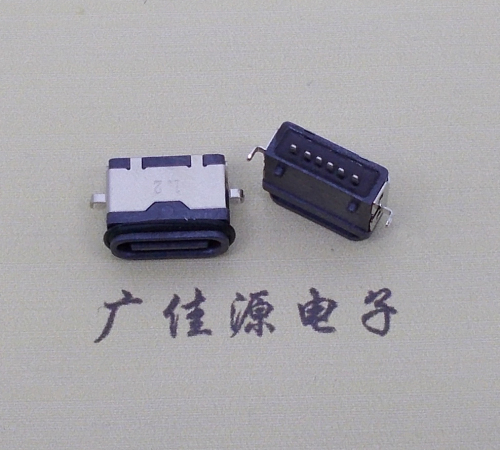 西安沉板防水type c6p母座卧式两脚插板沉板1.2mm/1.6mm/2.0mm