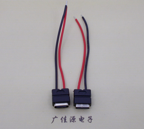 西安type c2p防水母座焊线式带线注塑成型带接线端子/不带接线端子充电连接器
